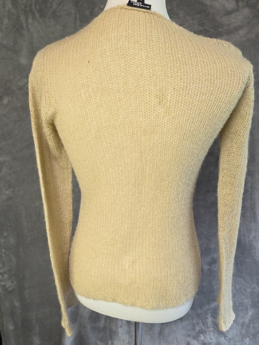 Wooden Ships Beige Crewneck Sweater with Pink Floral Appliqué - Picture 4 of 8